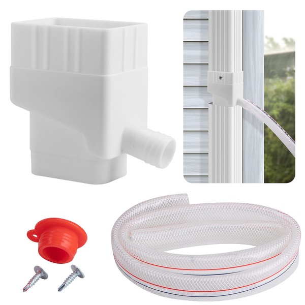 Rainwater Collection System-Rainwater Collection Diverter Connector System-Raindrop Rainwater Colander Kit for Hose for Diverting Water Fits 2’’ x 3’’ Standard Downspout