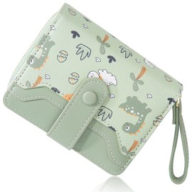 shiwuershi Women's Small Purse with Card Slots, Women's Purse with Zip, Small Women's Purse with Large Capacity, Green, Modern