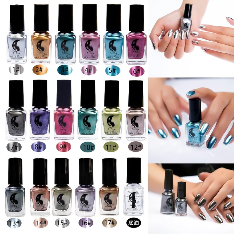 IMGDD Blue Metallic Nail Polish, Mirror Shiny Metal Long-Lasting Quick