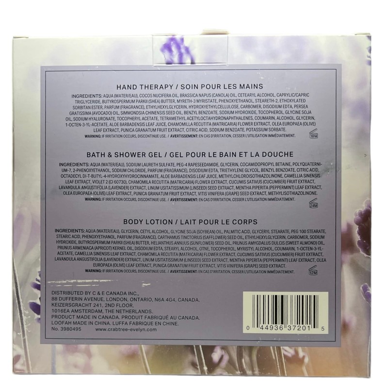 Crabtree & Evelyn Lavender Hand Therapy, Body Wash and Body