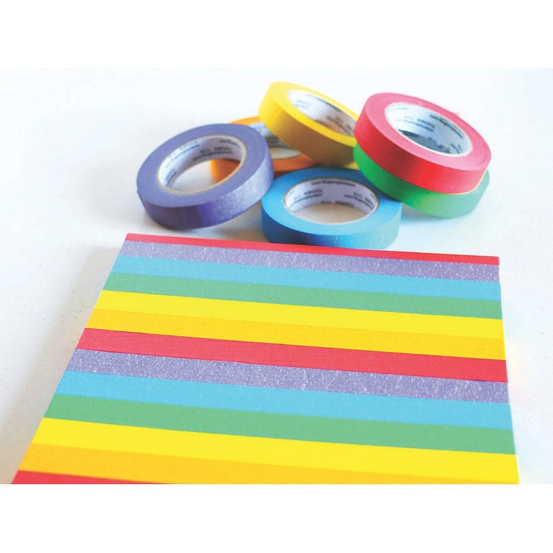 Fun Express Colored Masking Tape Set 1" X60 Yd-9 Pc