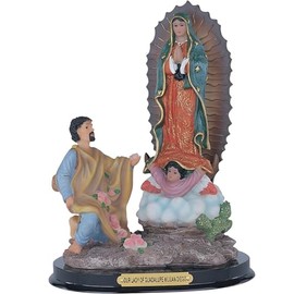 ICE ARMOR 9" H Our Lady of Guadalupe with Saint Juan Diego Holy Figurine Religious Decoration Office Desk/Home/Living Room/Table Decor, Perfect House Warming Gifts for New Home