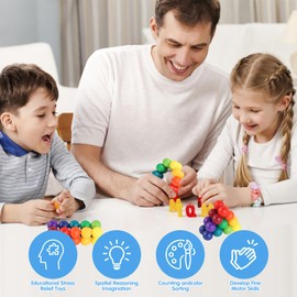 3D Puzzle Ball Sensory Toy, Rainbow Fidget Ball, Anti-Stress Puzzle Toy for Children and Adults, Malleable Stress Relief Ball for Autism, ADHD, Age Group 3-12 Years