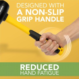 BLOSTM Heavy Duty Rubber Mallet - Ideal 16oz. Solid Rubber Mallet for Slabs, Bricklaying, Tent Pegs etc. (Leaves no Marks) - 32cm Rubber Hammer