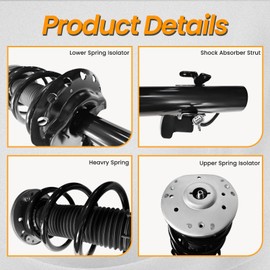 MILLISEC Front Left Shock Strut Assembly with Coil Spring suitable for R-ange R-over Evoque 2012-2019 OEM Replaces# LR070932, LR024437, LR051481