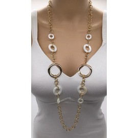 Chico's Cream / Gold Statement Necklace NWTS
