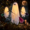 Halloween Decorations Outdoor, 3 Pack Hanging Light Up Ghosts on