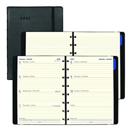 Filofax Weekly Planner, 12 Months, January to December, 2022, Twin-Wire Binding, Bilingual, 8.25" x 5.75", Black (C1851401-22)