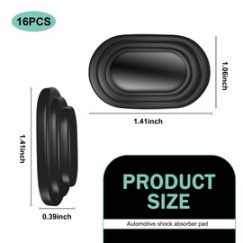 MOXRUQ 16 PCS Car Door Slam Stopper, Self-Adhesive Car Door Shock Absorber Rubber Pad, Door Shock Absorbers Silicone, Universal Decoration for Door Protector, Fit for Most Cars (Black)