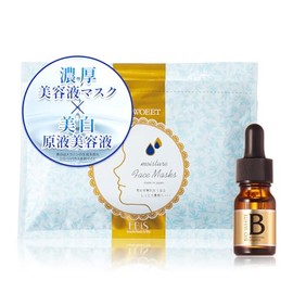 EBiS Moisturizing Transparency Set, Sheet Mask, 36 Sheets, Whitening Serum 0.3 fl oz (10 ml), Skin Care Set, Face Pack, Made in Japan