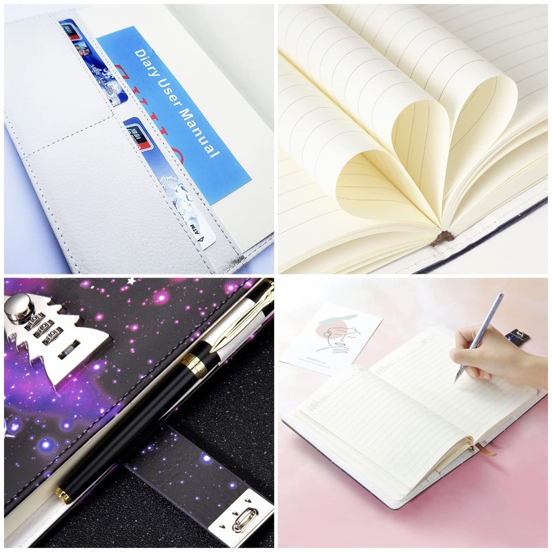 LinYesh Creative Leather Password Notebook, Galaxy Starry Sky Design Password