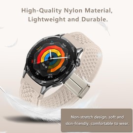 PinnWaa Nylon for Bracelet 18 mm 20 mm 22 mm, Elastic Magnetic with Magnetic Clasp Watch Strap, Adjustable Sports Replacement Strap Bracelets for Men and Women, 18 mm