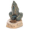 Bronzetone Praying Hands 6.25 inch Resin Decorative Tabletop Rosary Holder