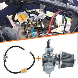 HOLATO PZ20 Carburetor Carb Air filter Fuel Line Kit for 50cc-125cc Taotao ATA-110B 125D Boulder B1 T-Force Coolster Apollo kazuma Kids ATV Four Wheeler XR70 XR80 CRF70 CRF80F Dirt Pit bike (BLACK)