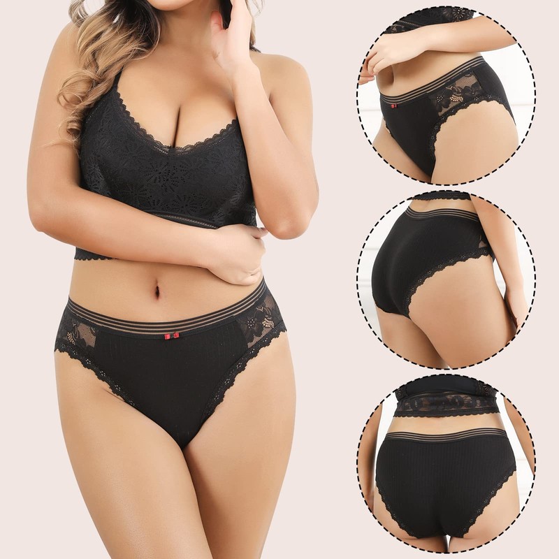 LEVAO Cotton Underwear Women's Bikini Panties Breathable Hipster Stretch Full