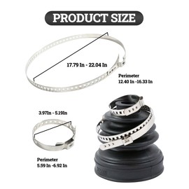 Zlirfy CV Boot Clamps,CV Joint Boot Crimp Clamp Kit,5pcs Small and 5pcs Large,Car Accessories Adjustable Stainless Steel Drive Shaft CV Boot Clamp,Fits for Steering Gear Gaiters