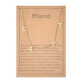 YangQian Mama Necklace Gifts for Mom Mothers Day Gifts for Mom Birthday Gifts for Mom Necklace for Women Mama Gifts for New Mom Gifts for Women Mother Necklace Gifts for Pregnant Women Friends, Small, Gold