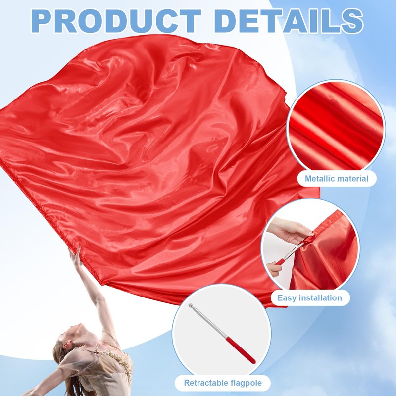 Jetec 2 Pcs 55" Worship Flags for Dance Church Praise