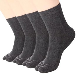 TCOTBE Women's Toe socks For Running Five Finger Socks With Cotton Athletic 4 Pairs (AU, Alpha, One Size, Black/4 pairs)