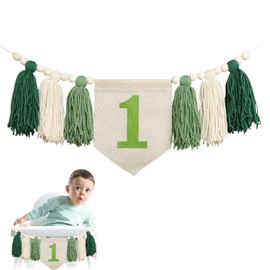 Birthday Decoration Set for 1st Birthday Boy with Jungle Motif - First Birthday Decoration for Baby Boys or Girls - Perfect for Highchair Decoration and Nursery