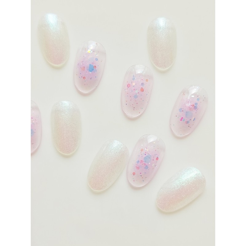 Bora Cheek Nail Reflective Gel Handmade Nail Tip - Short