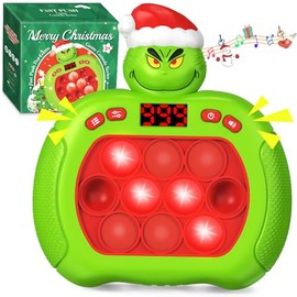 Christmas Fidget Toys for Kids Adults,Sensory Toy Gifts Light Up Game,Quick Push Pop Bubble Up Handheld Puzzle Gift for Christmas Stocking Stuffers