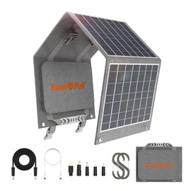 Lumopal Portable Solar Panel, LUMOPAL 40W Foldable Solar Charger with USB-C PD 40W,5V USB-A QC3.0, DC18-20V Ports for Traveling Camping Backpacking Compatible with Phone iPad Power Station