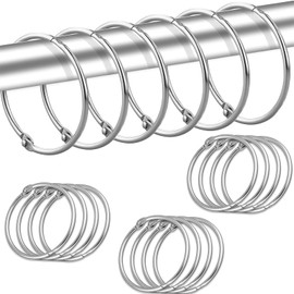 12Pack Shower Curtain Rings, Silver Rustproof Shower Curtain Hooks,Metal Round Shower Ring Hooks for Bathroom,Changing Room and Anywhere Else You Need Drapery,Glide Easily on Curtain Shower Rods