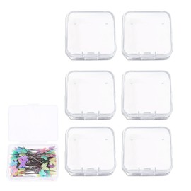 Gunwon 6pcs Square Clear Plastic Storage Containers Box with lids,Mini Clear Plastic Box for Items Pills Jewerlry Findings Tiny Bead,Hardware and Other Small Items Accessories(5.5x5.5cmx2cm)