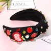 NVENF Teacher Headband for Women Teacher Accessories Crystal Pearl Knotted