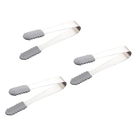 BIUDECO 3Pcs Stainless Steel Ice Tongs Multifunctional Food Tongs with Saw Toothed Edges for for Buffet BBQ Kitchen Serving Ice