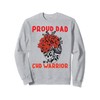 CHD Warrior Proud Dad Pretty Red Floral Heart Design Sweatshirt