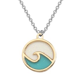 FEELMEM Ocean Wave Necklace Tropical Ocean Beach Waves Inspirational Necklace Inspiration Beach Gifts Ocean Lovers Gifts (Ocean Wave Necklace)