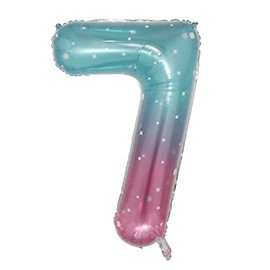 40 inch Rainbow starry sky Gradient Colorful Big Size Number Foil Helium Balloons Birthday Party Celebration Decoration Large globos (40 inch Starry 7)