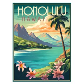 R and R Imports Honolulu Hawaii Souvenir Vintage Travel Poster 11x17-Inch