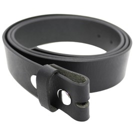 Genuine Leather Press Stud Belt Strap without Buckle. For Interchangeable Belt Buckles. Swap out Belt Buckles. Quality Full Grain Leather Belt Strap. (Black, 38 inch)