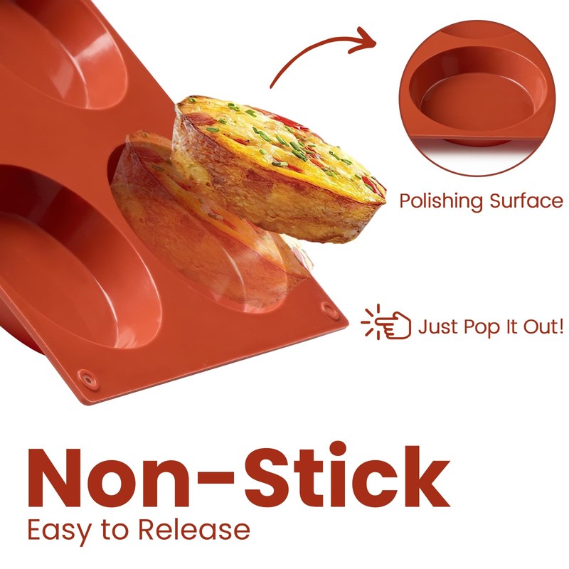 JOERSH 2-PK Silicone Egg Mold for Breakfast Sandwiches 3 Inch