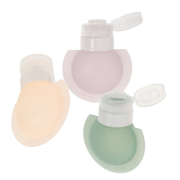 PACKOVE 3Pcs Leakproof Silicone Travel Bottles for Toiletries Refillable Squeezable