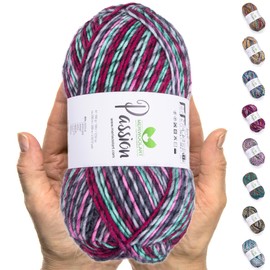 MeriWoolArt® Merino Wool for Knitting - 200 m Multicoloured Thick Merino Wool - Soft Wool for Crochet and Arm Knitting for Sweaters, Scarves, Blankets, Cloths, DIY Knitting Projects