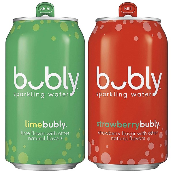 bubly Sparkling Water, Holiday Variety Pack, 12 fl oz. cans (16 Pack)
