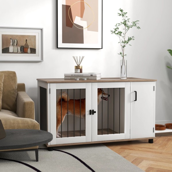 PawHut Dog Crate Furniture, Side or End Table w/ Door
