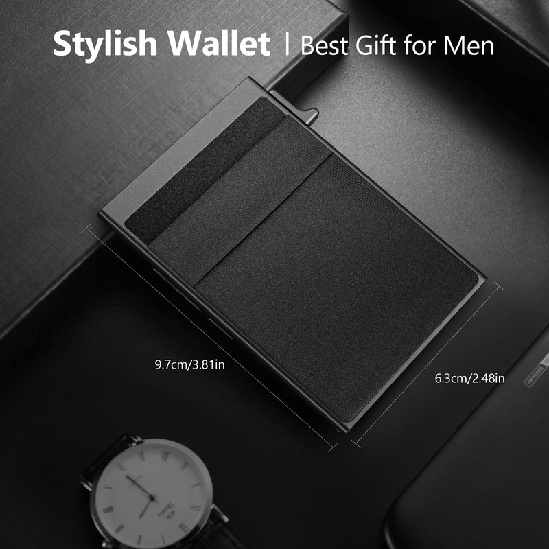 Gifts for Men, Pop Up Minimalist Wallet for Men RFID