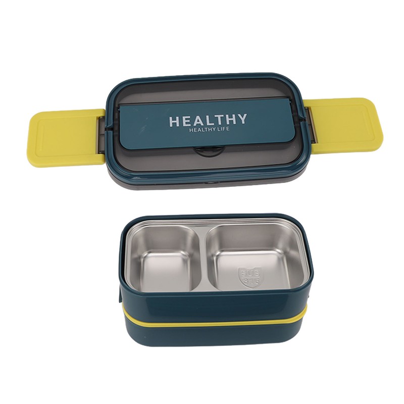Double Layer Bento Box 316 Stainless Steel Compartment Portable Lunch