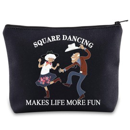 Square Dancing Makeup Bag Square Dance Lover Gifts Square Dancer Gifts Square Dance Team Zipper Bag (Square Dancing UK)