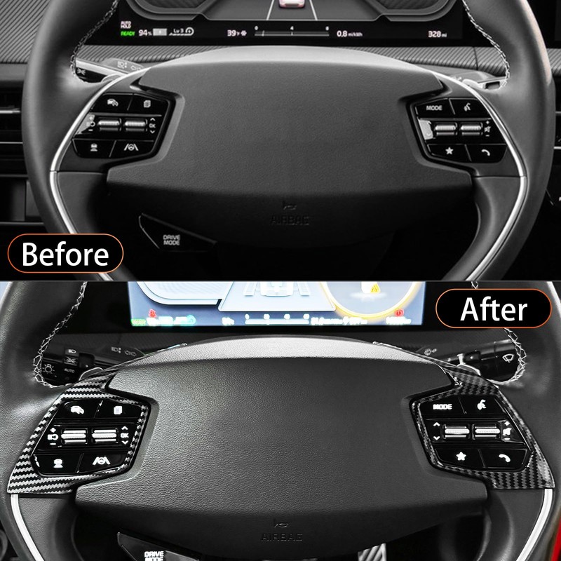 YOUTOOCAR 2PCS Steering Wheel Button Trim Covers Compatible with Kia