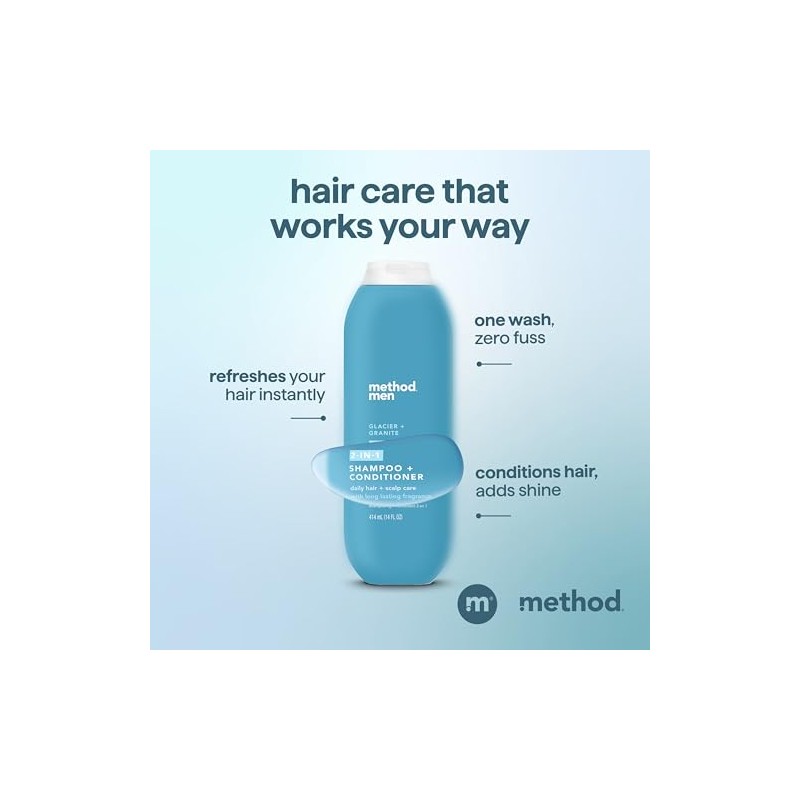 Method Champú Y Acondicionador 2 En 1 Para Hombres, Glaciar