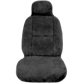 Eurow Australian Merino Sheepskin Car Seat Cover, Plush Universal Fit for Most Vehicles, Summer Cool & Winter Warm, Side Airbag Safe, Easy Installation, 56 x 23 Inches, Single Seat, Gray