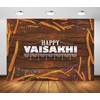 Loccor 6x4ft Fabric Happy Vaisakhi Backdrop for Photography Wheat on