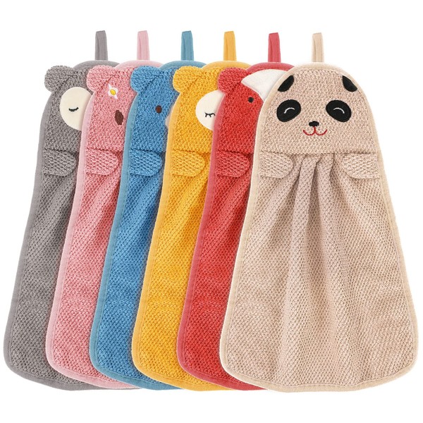 6 Hanging Towels for Kids Quick Drying Towel Kitchen Hanging Towel Hand Towel with Hanging Ring Microfiber for Bathroom Face Christmas Table