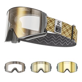 KAPVOE Photochromic Ski Goggles with Magnetic Lenses Anti-fog UV400 Protection Snowboard goggles Suitable for Men Women and Teens Snow goggles Helmet Compatible Ideal for Skiing Snowboarding 08